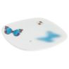 Japanese square ceramic incense holder, YUME CHO, butterfly