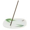 Japanese square ceramic incense holder, YUME BAMBU, bamboo