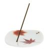 Japanese square ceramic incense holder, YUME MOMIJI, maple leaf