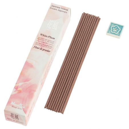 Box of 50 incense sticks, KA-FUH, white plum