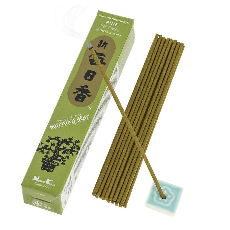 Box of 50 Japanese incense sticks, MORNING STAR PINE, pine scent