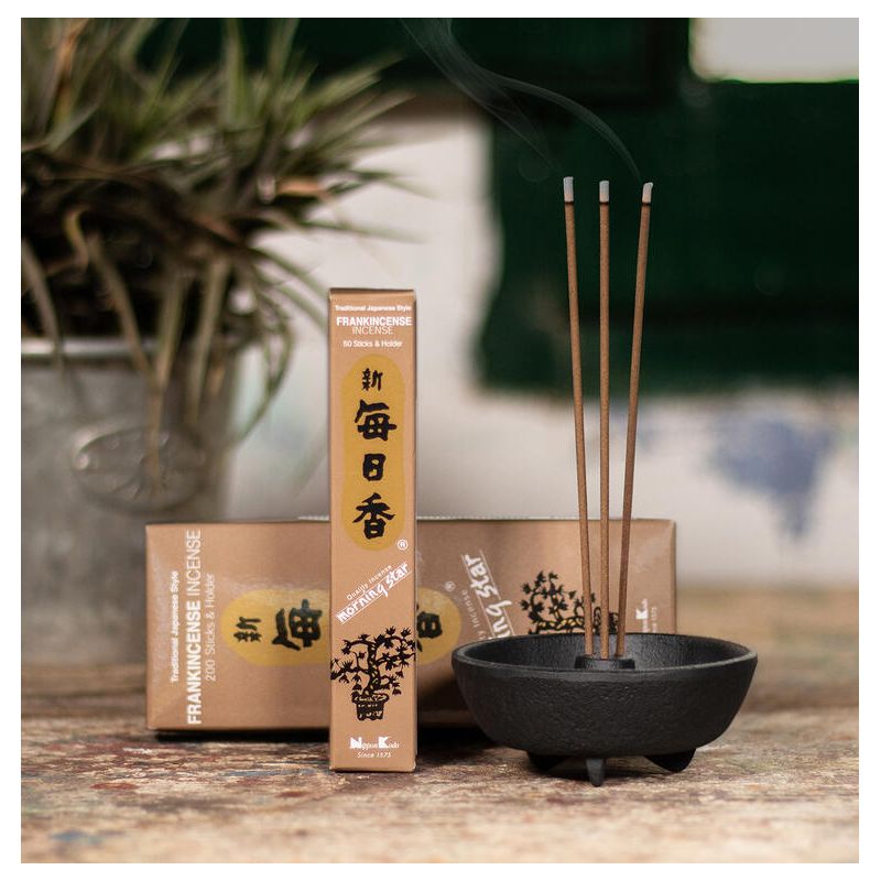 Box of 50 Japanese incense sticks, MORNING STAR FRANKINCENSE, olibanum scent