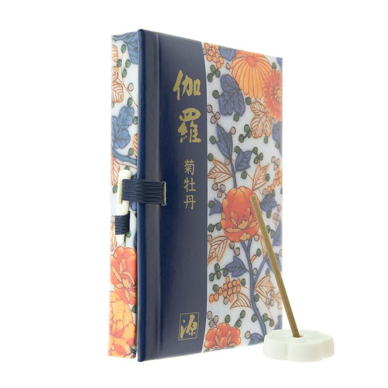 Small Book 45 incense sticks, KYARA KIKU BOTAN, Precious agarwood