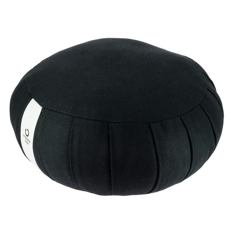 Large round black meditation cushion, ZAFU