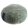 Coussin de méditation rond bleu motif vagues japonaises, ZAFU SEIGAIHA, 33 cm