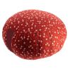 Red round meditation cushion with cherry blossom pattern, ZAFU AKA SAKURA, 33 cm