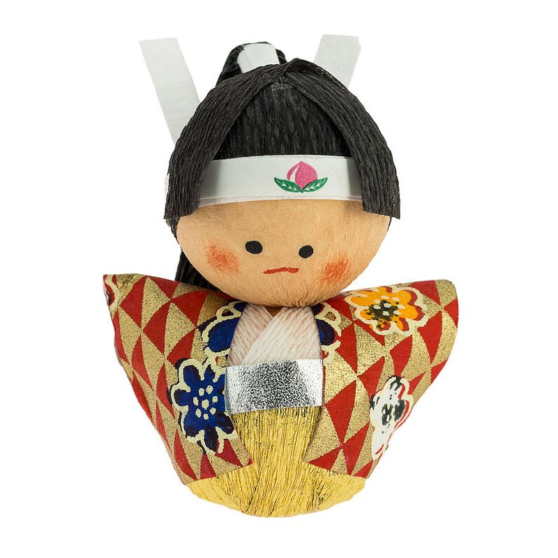 muñeca japonesa de papel - okiagari, WAKAMONO, joven