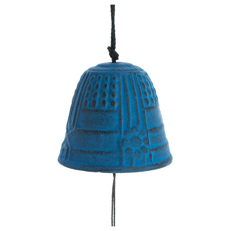 Cloche à vent Feng Shui Furin Iwachu Bleu 4,5 cm