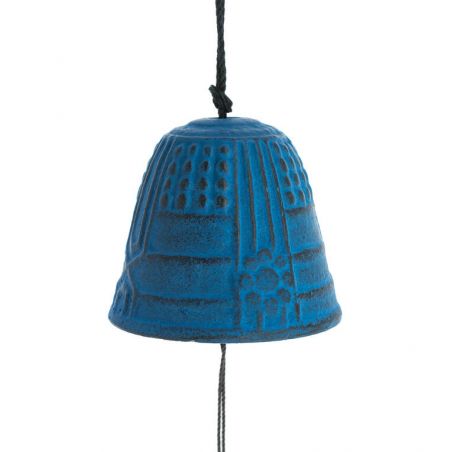 Campana de viento Feng Shui Furin Iwachu azul claro 4,5 cm