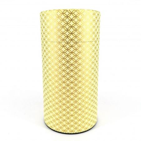 Yellow Japanese tea box in washi paper - SHIPPO - 200gr