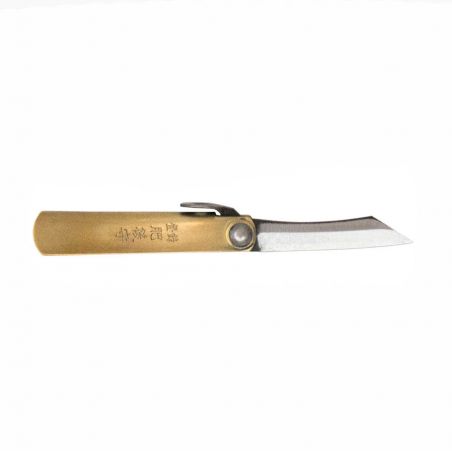 Higonokami Japanese folding knife - 40 mm blade - brass handle -