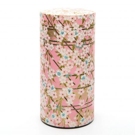 Boîte à thé japonaise rose en papier washi - SAKURA 1 - 200gr