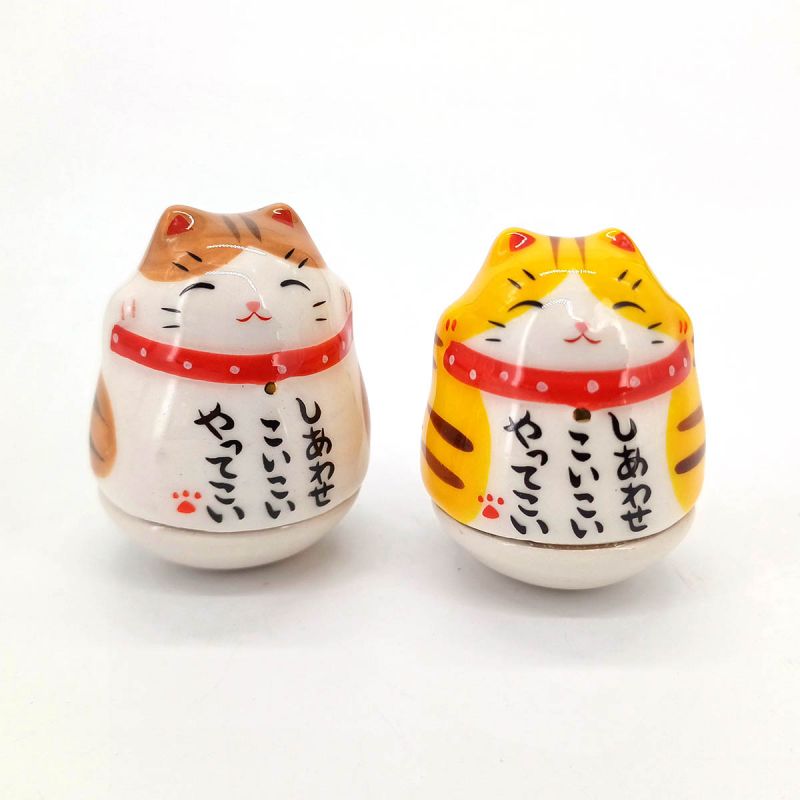 Bicchiere in ceramica Manekineko con gatto fortunato giapponese, SANNEKO, 4,5 cm