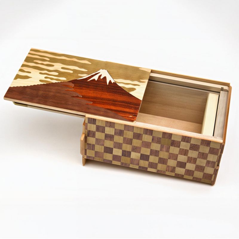 Secret box in traditional Yosegi marquetry from Hakone, FUJISAN KAMERIA, 10 levels