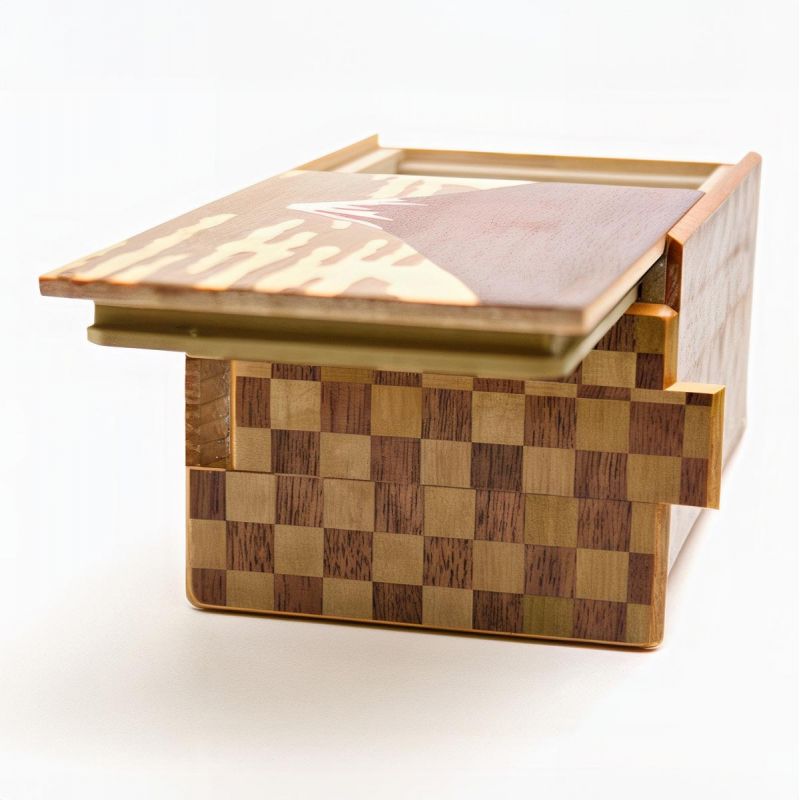 Secret box in traditional Yosegi marquetry from Hakone, FUJISAN KAMERIA, 10 levels