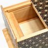 Secret box in traditional Yosegi marquetry from Hakone, ASANOHA 1 , 21 levels