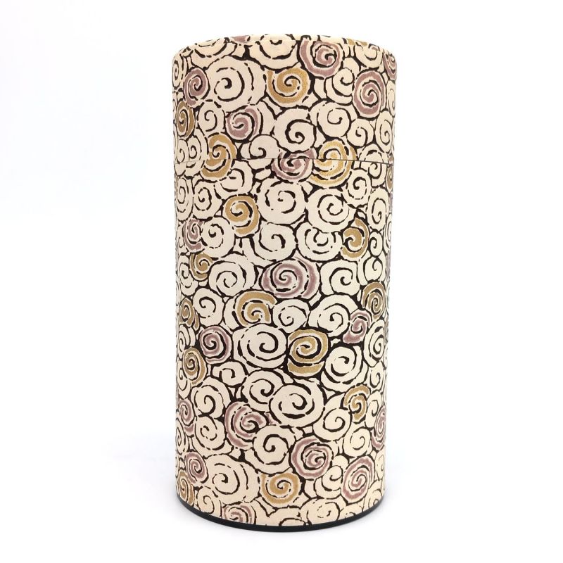 Boîte à thé japonaise beige en papier washi - RASEN - 200gr