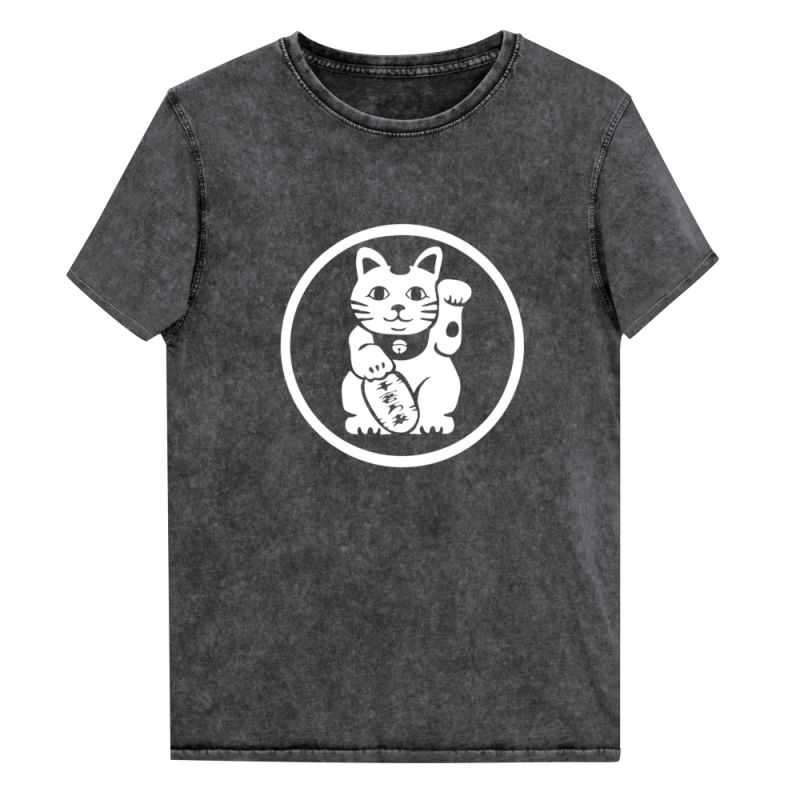 T-shirt nera in cotone, MANEKINEKO