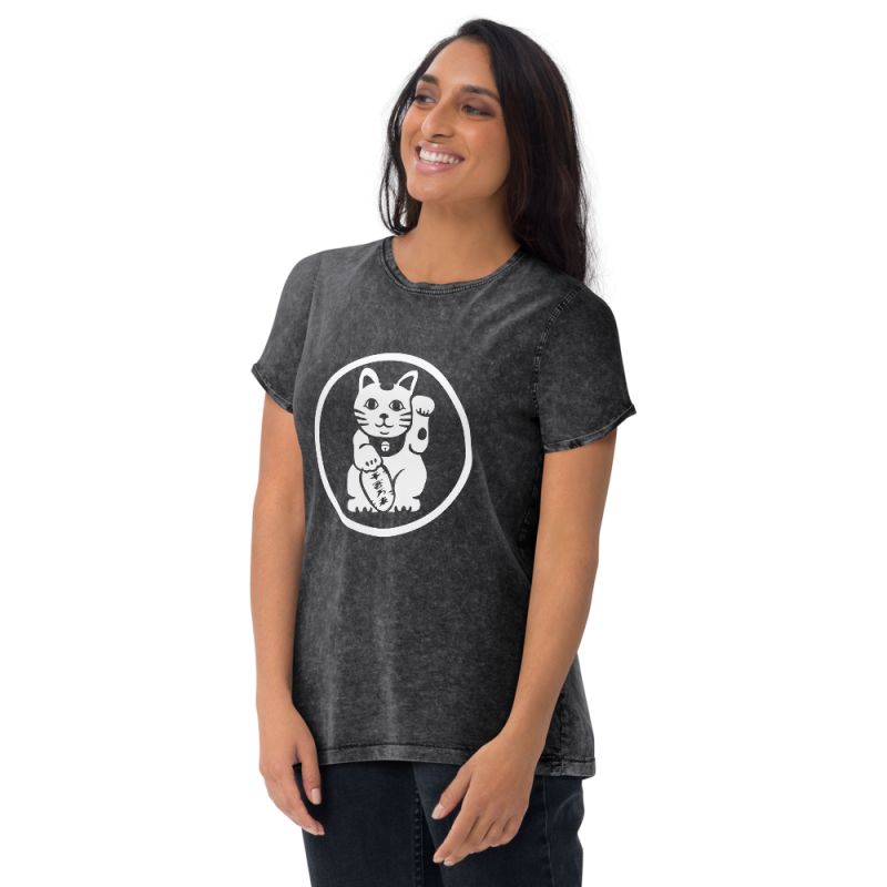 Black cotton T-Shirt, MANEKINEKO