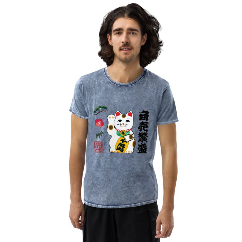 Blaues Denim-Baumwoll-T-Shirt, MANEKINEKO 2