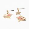 Boucles d'oreilles japonaises- Motif Fleurs de cerisier et éventails