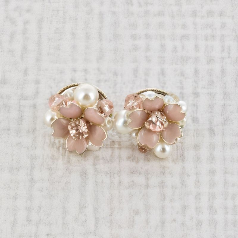 Japanese pearl cherry blossom earrings