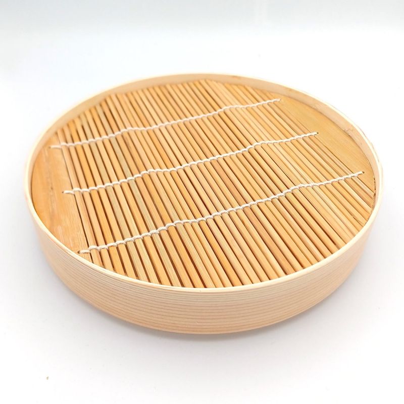 Piatto rotondo per noodle in bambù, SURIWAPPA SOBAMORI, 22 cm