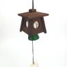 Green Furin Wind Bell in Cast Iron Bamboo from Japan, MOKUSEIFURIN Tourou Shikaku