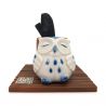 Japanese piggy bank of a sleeping owl with bincho charcoal - UTATANE