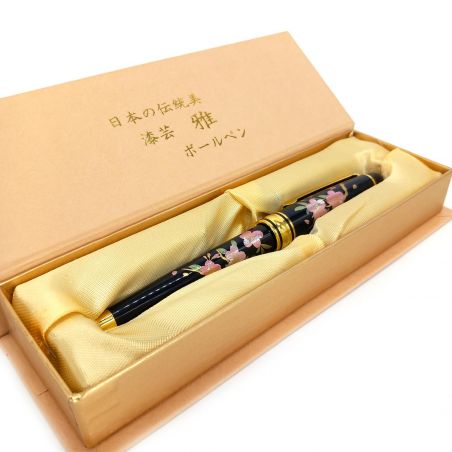 Ballpoint pen, black, in a box, Sakura Flowers - SAKURA NO HANA