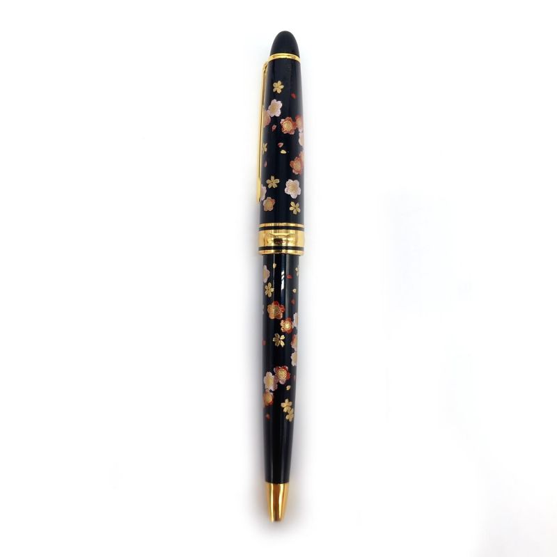 Stylo à bille, noir, dans un coffret, Fleurs de pruniers- UME