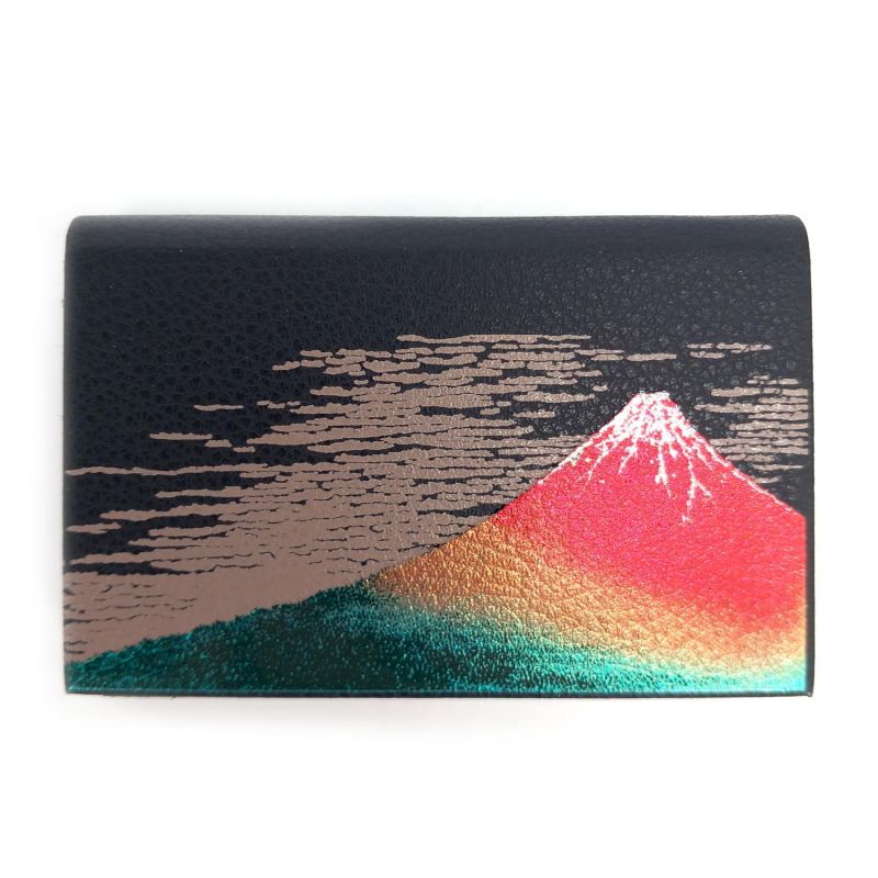 Porta carte rettangolare giapponese con motivo Monte Fuji, FUJISAN