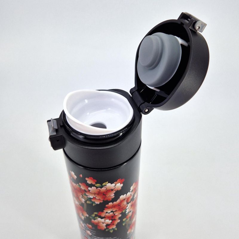 Stainless Steel Insulated Bottle, Mount Fuji and Sakura Pattern - BOTORU