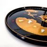 Round tray with red-brown lacquered effect Crane and cloud - KISSHO TSURU 2