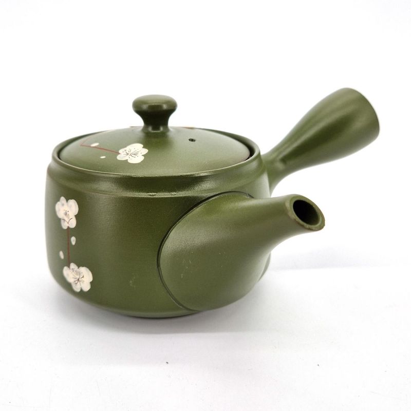 Teiera giapponese kyusu in ceramica marrone e verde, Sakura, 0,370lt