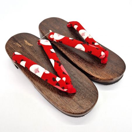 Paar japanische Geta-Clogs, rot, HGT-2 TSUBAKI