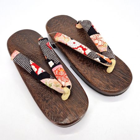 das Paar japanischer Geta-Clogs, HGT-2 Patchwork