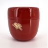 Boîte à thé japonaise natsume rouge en résine motif traditionnel, KODAIJI, 40g 