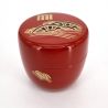 Caja de té japonés rojo natsume en resina de patrón tradicional, KODAIJI, 40g