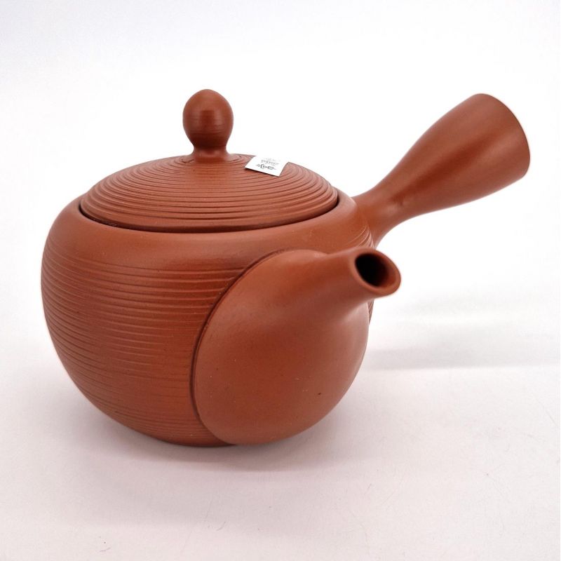 Tetera japonesa kyusu tokoname patrón de líneas rojas, AKAI SEN, 360 cc