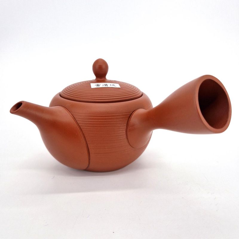 Tetera japonesa kyusu tokoname patrón de líneas rojas, AKAI SEN, 360 cc