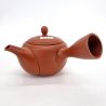 Théière kyusu japonaise tokoname rouge motif lignes, AKAI SEN, 360 cc