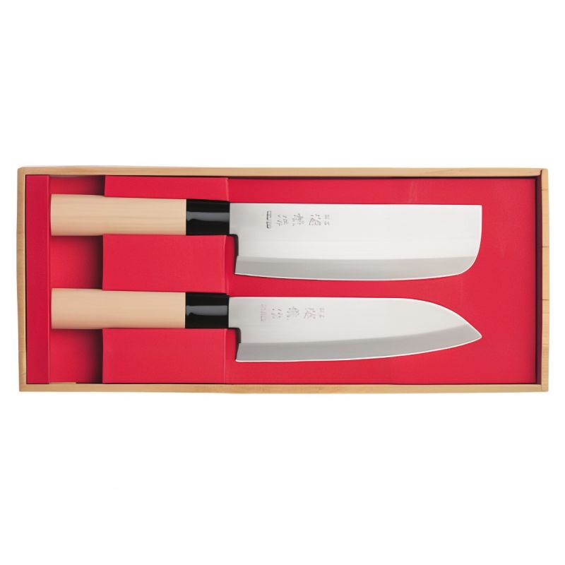 Dúo de cuchillos japoneses Nakiri y Santoku - SEKIRYU