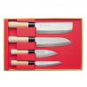 Scatola da 4 coltelli giapponesi Santoku Nakiri Sashimi Deba - - SEKIRYU