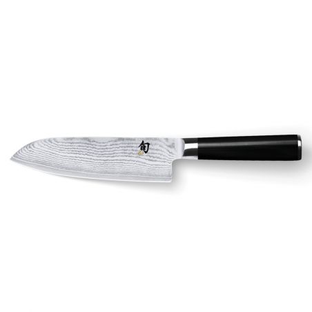 Coltello da cucina giapponese per mancini per tutti i tipi di cibo, SANTOKU SHUN CLASSIC DAMASCUS, 18 cm