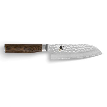 Cuchillo de cocina japonés con mango de nogal para todo tipo de comida, SANTOKU SHUN PREMIER, 14 cm