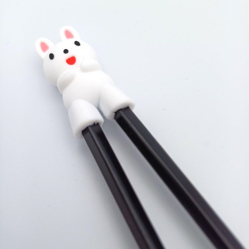 Chopsticks with plastic chopstick helper, Rabbit - USAGI