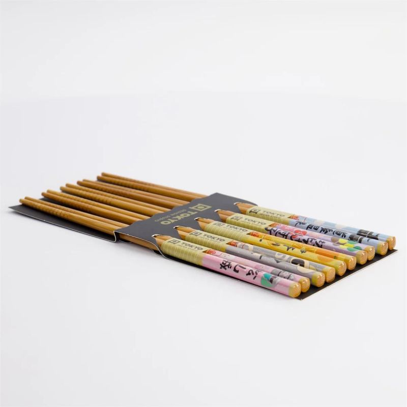 Set de baguettes en bois, 5 coloris Tokyo Design Studio