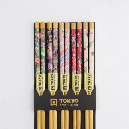 Set Essstäbchen aus Holz, 5 Farben Tokyo Design Studio