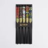 Black Flower Japanese Chopstick Set